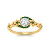 Load image into Gallery viewer, round-floral-halo-emerald-engagement-ring-in-FD10057RORGEMGRANGLE3-NL-YG