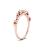 Load image into Gallery viewer, round-floral-halo-orange-sapphire-engagement-ring-in-FD10057RORGSAORANGLE3-NL-RG
