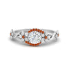 Load image into Gallery viewer, round-floral-halo-orange-sapphire-engagement-ring-in-FD10057RORGSAORANGLE3-NL-WG