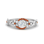 Load image into Gallery viewer, round-floral-halo-orange-sapphire-engagement-ring-in-FD10057RORGSAORANGLE3-NL-WG
