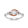 Load image into Gallery viewer, round-floral-halo-orange-sapphire-engagement-ring-in-FD10057RORGSAORANGLE3-NL-WG