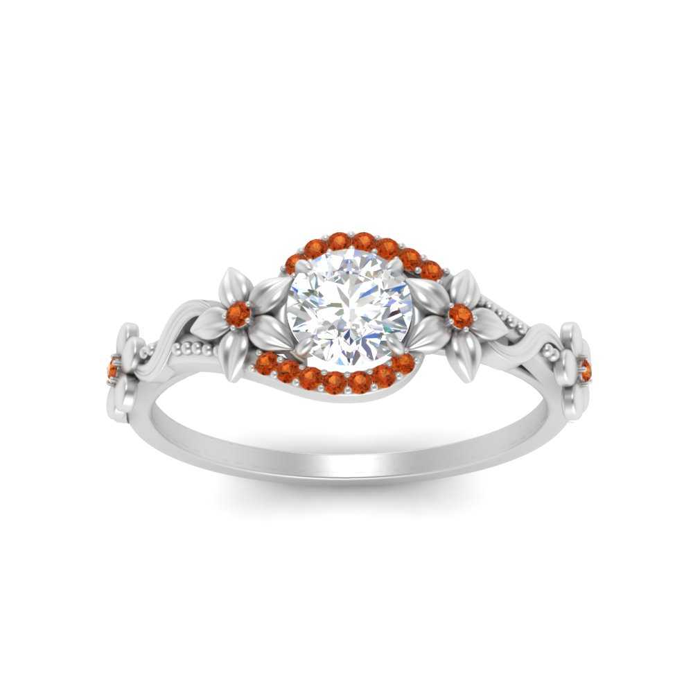 round-floral-halo-orange-sapphire-engagement-ring-in-FD10057RORGSAORANGLE3-NL-WG
