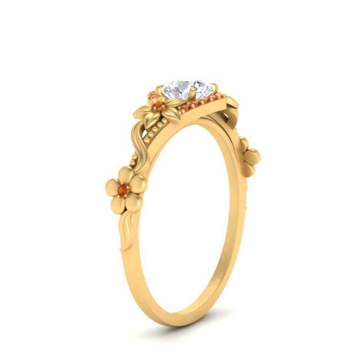 round-floral-halo-orange-sapphire-engagement-ring-in-FD10057RORGSAORANGLE3-NL-YG