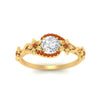 Load image into Gallery viewer, round-floral-halo-orange-sapphire-engagement-ring-in-FD10057RORGSAORANGLE3-NL-YG