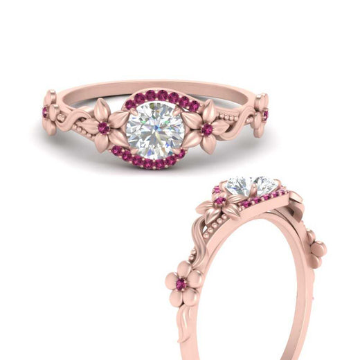 round-floral-halo-pink-sapphire-engagement-ring-in-FD10057RORGSADRPIANGLE3-NL-RG