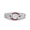 Load image into Gallery viewer, round-floral-halo-pink-sapphire-engagement-ring-in-FD10057RORGSADRPIANGLE3-NL-WG