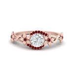 Load image into Gallery viewer, round-floral-halo-ruby-engagement-ring-in-FD10057RORGRUDRANGLE3-NL-RG
