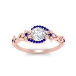 Load image into Gallery viewer, round-floral-halo-sapphire-engagement-ring-in-FD10057RORGSABLANGLE3-NL-RG
