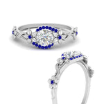 Load image into Gallery viewer, round-floral-halo-sapphire-engagement-ring-in-FD10057RORGSABLANGLE3-NL-WG
