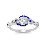 Load image into Gallery viewer, round-floral-halo-sapphire-engagement-ring-in-FD10057RORGSABLANGLE3-NL-WG
