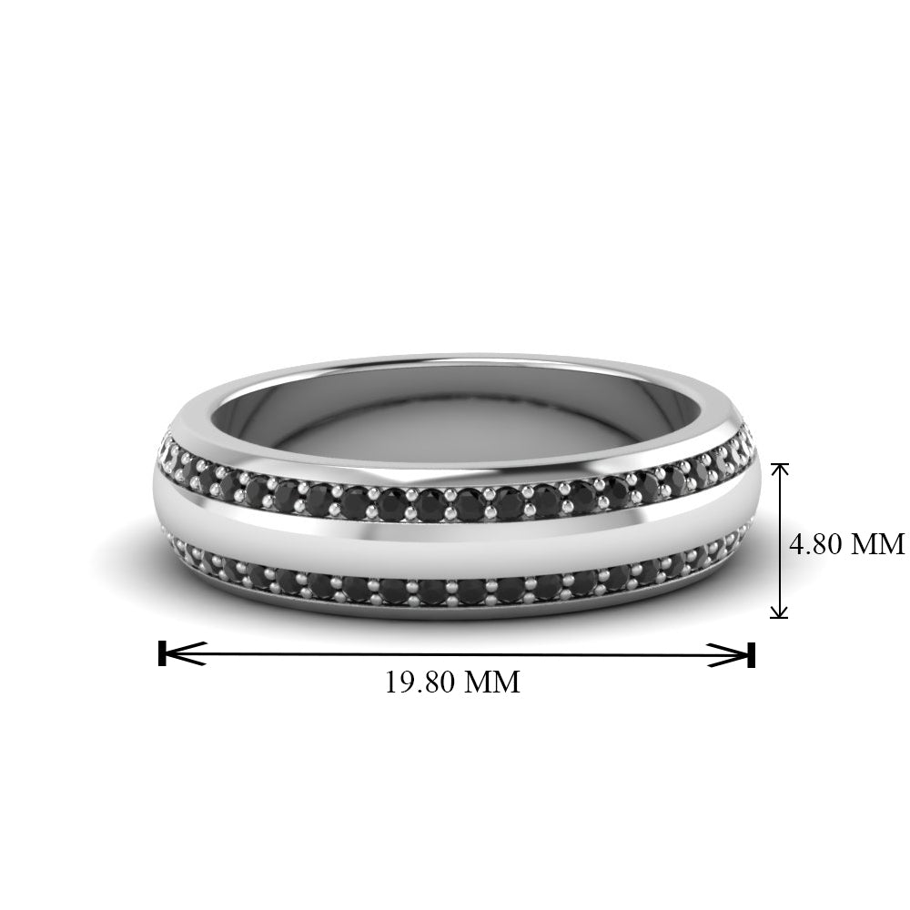 Beveled Edge Matte Eternity Mens Engagement Ring