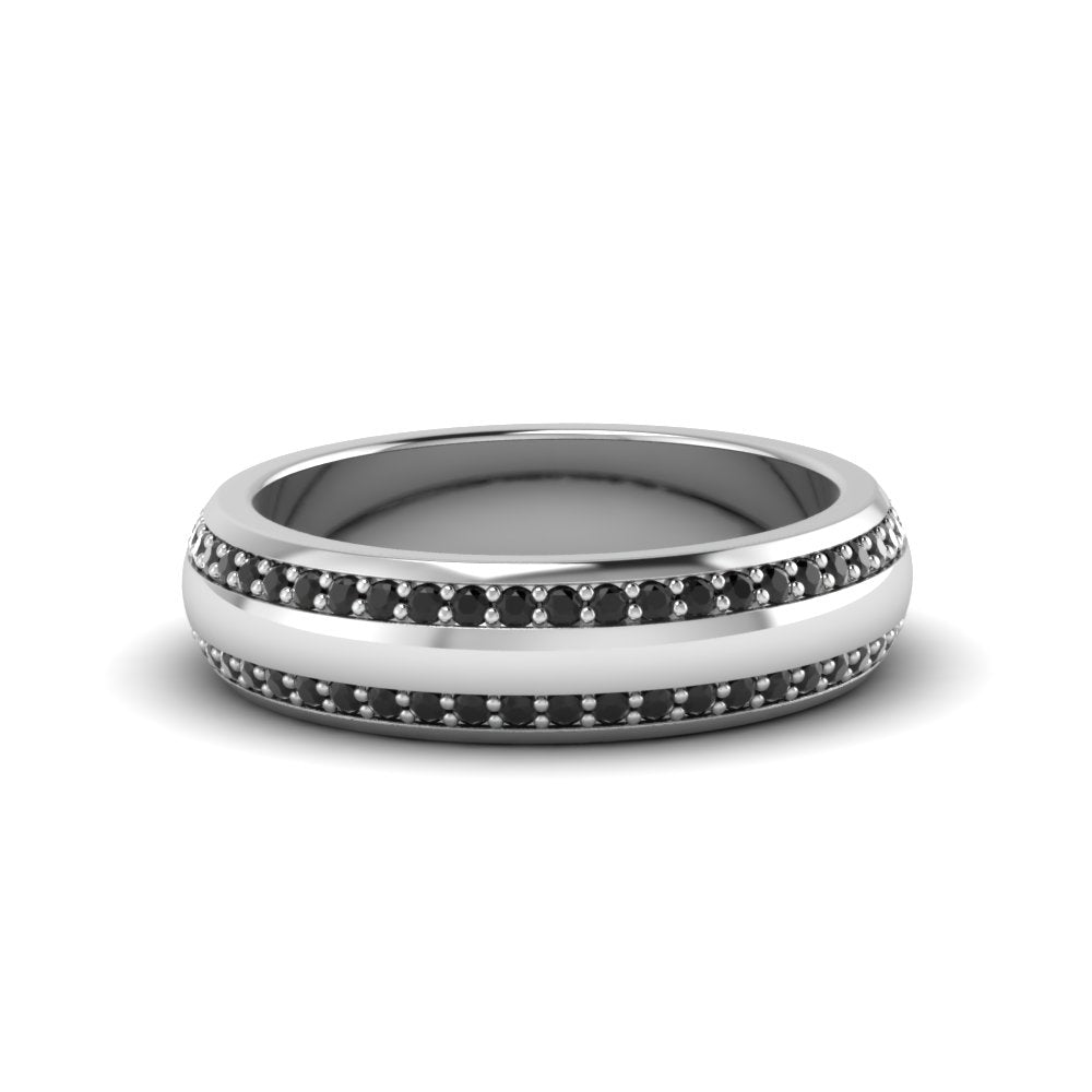 Beveled Edge Matte Eternity Mens Engagement Ring