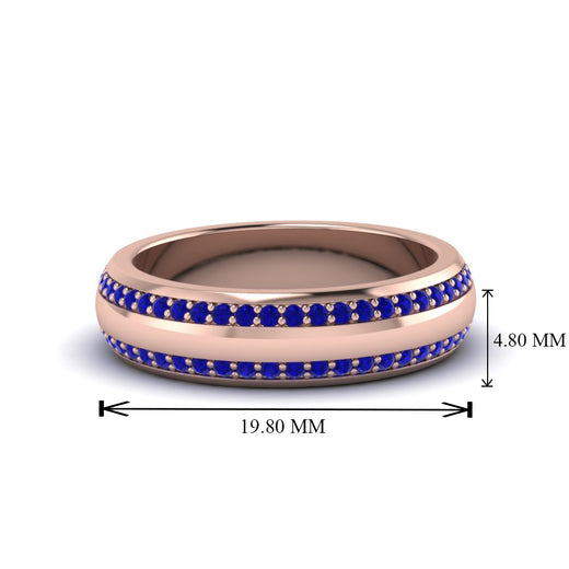 Beveled Edge Matte Eternity Mens Engagement Ring