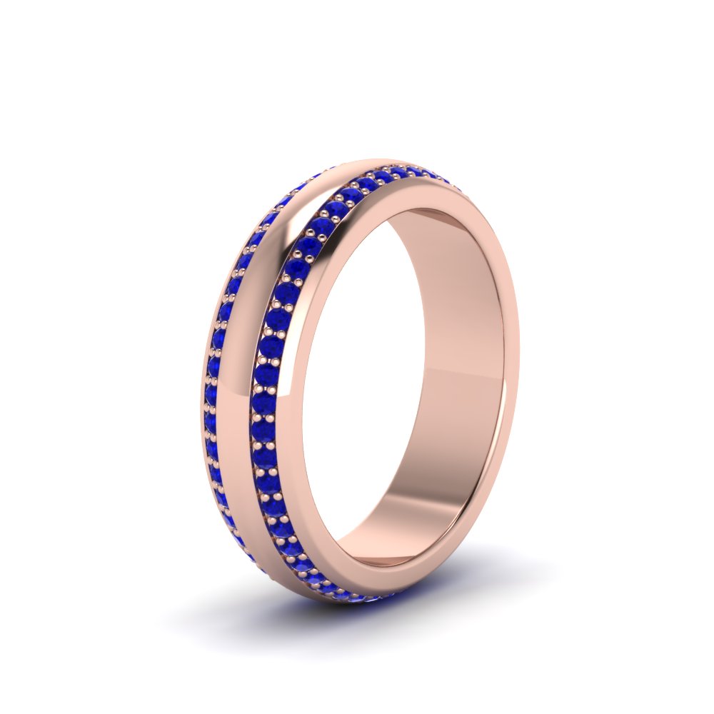 Beveled Edge Matte Eternity Mens Engagement Ring