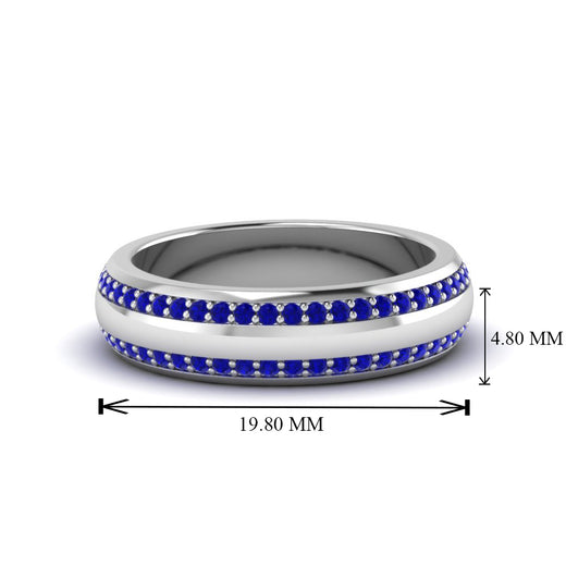 Beveled Edge Matte Eternity Mens Engagement Ring