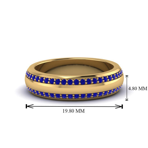 Beveled Edge Matte Eternity Mens Engagement Ring