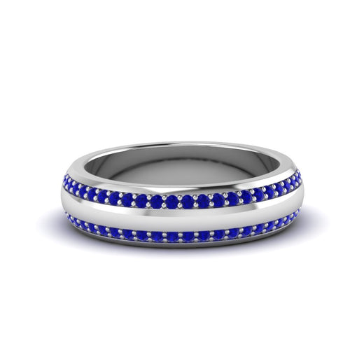 Beveled Edge Matte Eternity Mens Engagement Ring