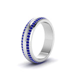 Load image into Gallery viewer, Beveled Edge Matte Eternity Mens Engagement Ring
