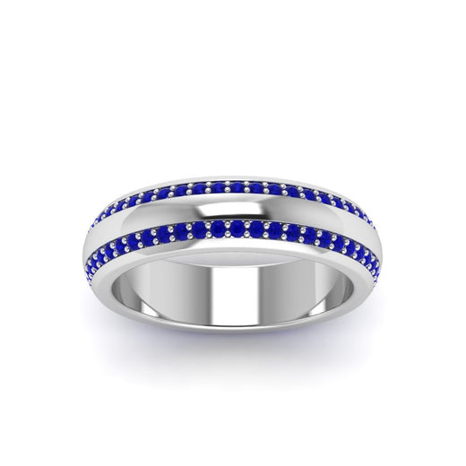 Beveled Edge Matte Eternity Mens Engagement Ring