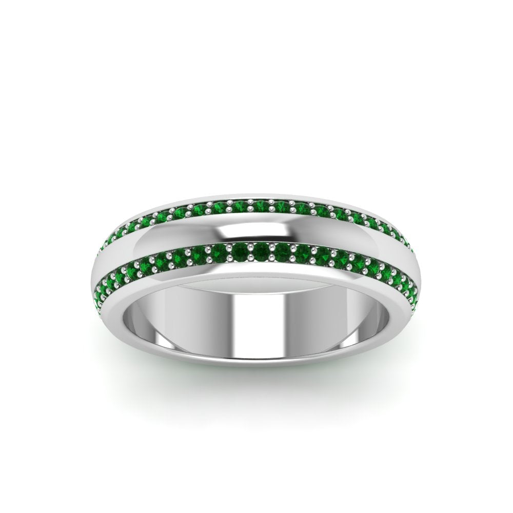 Beveled Edge Matte Eternity Mens Engagement Ring