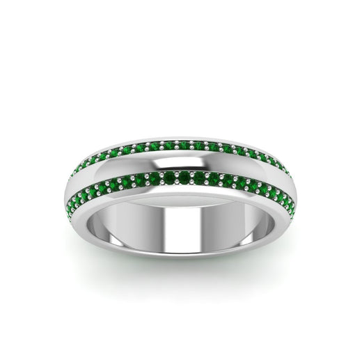 Beveled Edge Matte Eternity Mens Engagement Ring