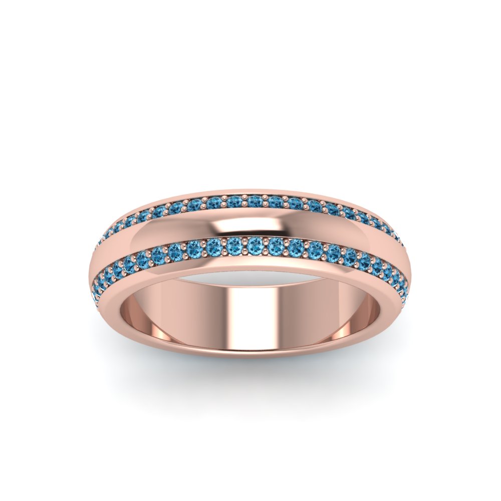 Beveled Edge Matte Eternity Mens Engagement Ring