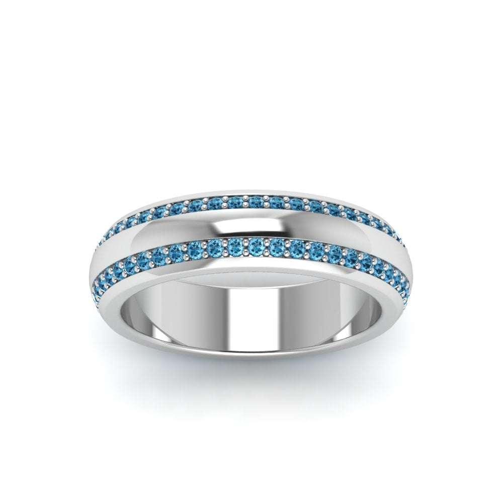 Beveled Edge Matte Eternity Mens Engagement Ring