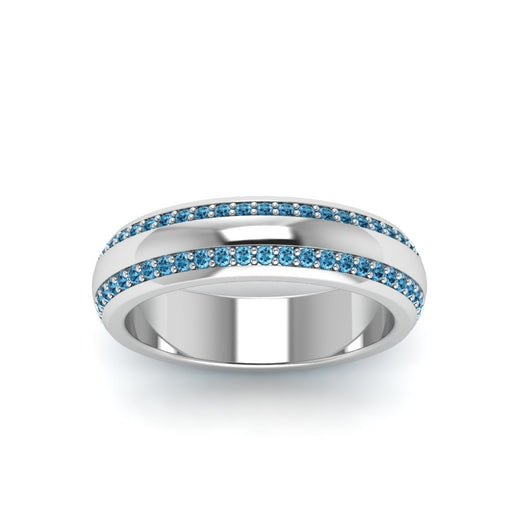 Beveled Edge Matte Eternity Mens Engagement Ring