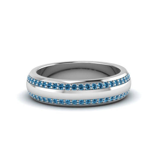 Beveled Edge Matte Eternity Mens Engagement Ring