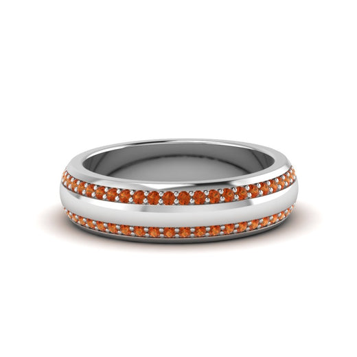 Beveled Edge Matte Eternity Mens Engagement Ring