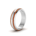 Load image into Gallery viewer, Beveled Edge Matte Eternity Mens Engagement Ring
