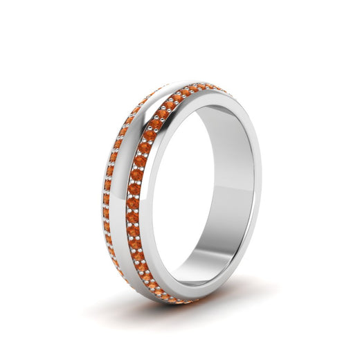 Beveled Edge Matte Eternity Mens Engagement Ring