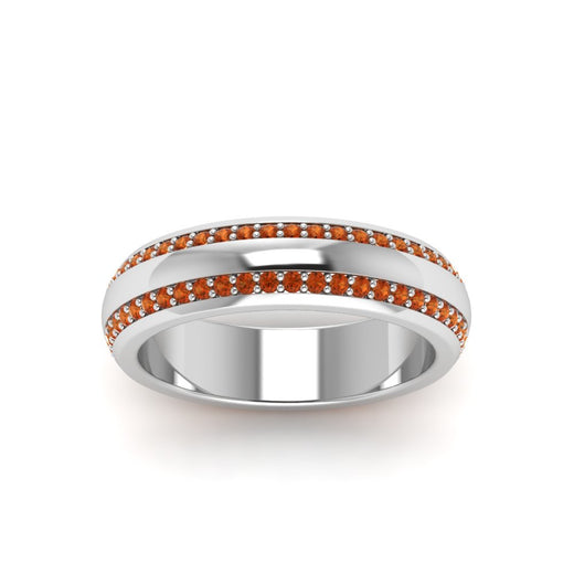 Beveled Edge Matte Eternity Mens Engagement Ring