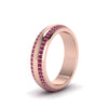 Load image into Gallery viewer, Beveled Edge Matte Eternity Mens Engagement Ring