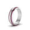 Load image into Gallery viewer, Beveled Edge Matte Eternity Mens Engagement Ring