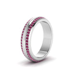 Load image into Gallery viewer, Beveled Edge Matte Eternity Mens Engagement Ring
