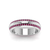 Load image into Gallery viewer, Beveled Edge Matte Eternity Mens Engagement Ring