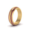 Load image into Gallery viewer, Beveled Edge Matte Eternity Mens Engagement Ring