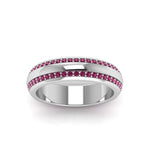 Load image into Gallery viewer, Beveled Edge Matte Eternity Mens Engagement Ring
