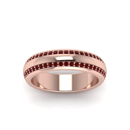 Beveled Edge Matte Eternity Mens Engagement Ring