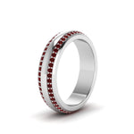 Load image into Gallery viewer, Beveled Edge Matte Eternity Mens Engagement Ring
