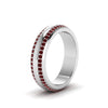 Load image into Gallery viewer, Beveled Edge Matte Eternity Mens Engagement Ring