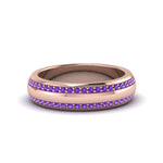 Load image into Gallery viewer, Beveled Edge Matte Eternity Mens Engagement Ring
