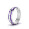 Load image into Gallery viewer, Beveled Edge Matte Eternity Mens Engagement Ring