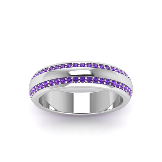 Beveled Edge Matte Eternity Mens Engagement Ring