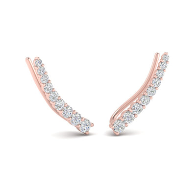 Round Graduated Diamond Ear Climber