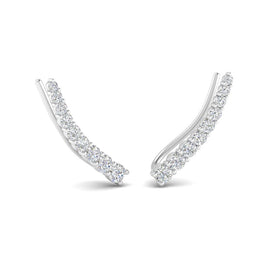 Round Graduated Diamond Ear Climber