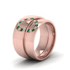 Load image into Gallery viewer, round-green-emerald-wedding-band-with-white-diamond-in-14K-rose-gold-FD1144BGEMGR-NL-RG.jpg