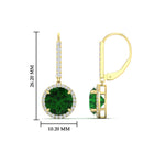 Load image into Gallery viewer, round-halo-3-carat-diamond-drop-earrings-with-emerald-in-yellow-gold-FDEAR11235ROGEMGR-3.00-CT-NL-YG.jpg
