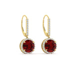 Load image into Gallery viewer, round-halo-3-carat-diamond-drop-earrings-with-ruby-in-yellow-gold-FDEAR11235ROGRUDR-3.00-CT-NL-YG.jpg
